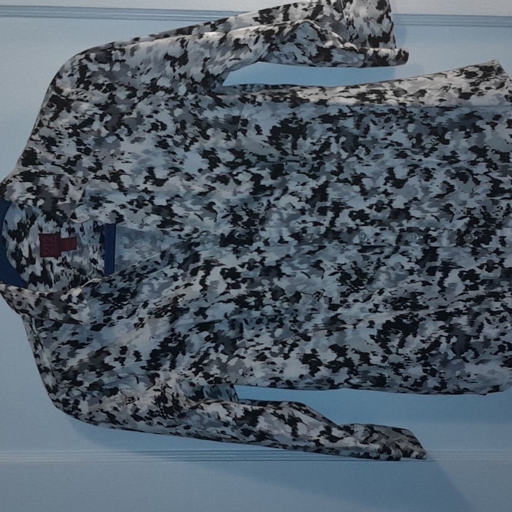 Women's 212 Brand black/white zebra print button down shirt.